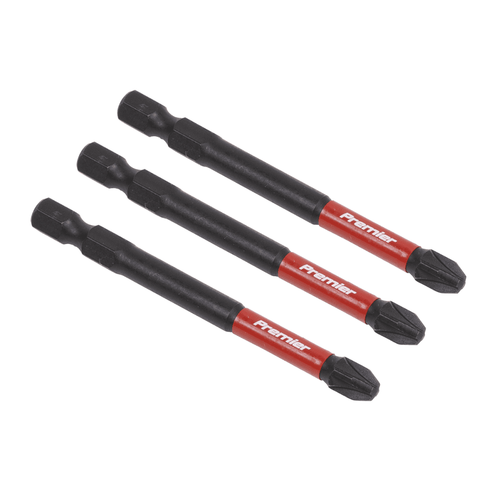Sealey Pozi #3 Impact Power Tool Bits 75mm - 3pc Model No- AK8259