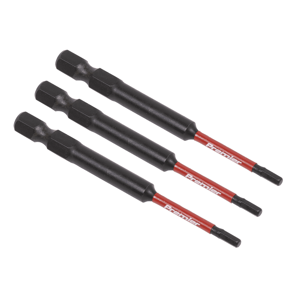 Sealey Hex 2.5mm Impact Power Tool Bits 75mm - 3pc Model No- AK8260