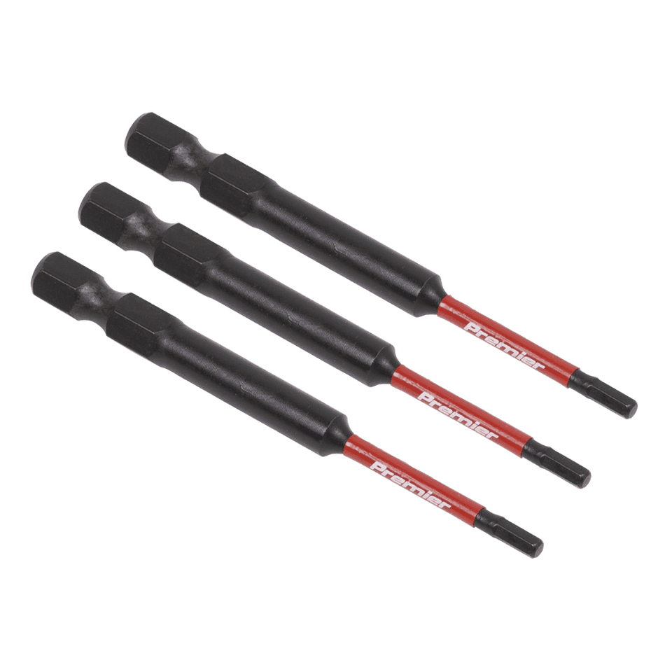 Sealey Hex 2.5mm Impact Power Tool Bits 75mm - 3pc Model No- AK8260