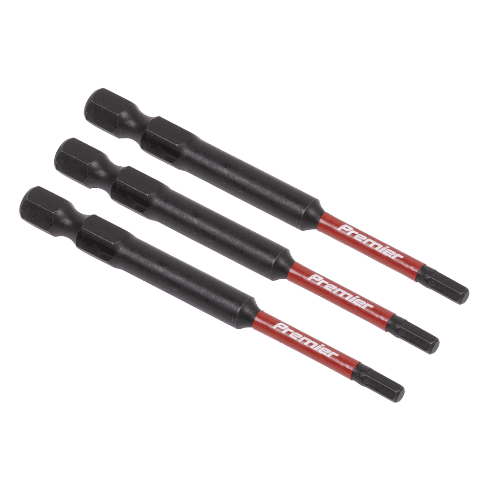 Sealey Hex 3mm Impact Power Tool Bits 75mm - 3pc Model No- AK8261