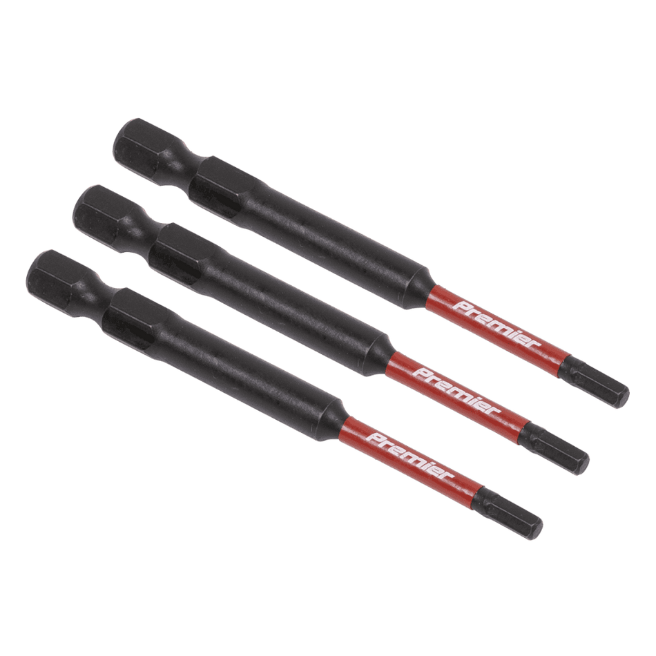 Sealey Hex 3mm Impact Power Tool Bits 75mm - 3pc Model No- AK8261