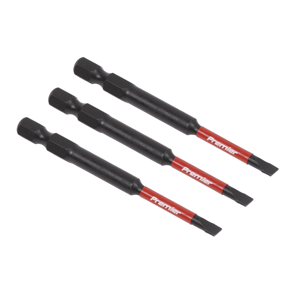 Sealey Slotted 4.5mm Impact Power Tool Bits 75mm - 3pc Model No- AK8251