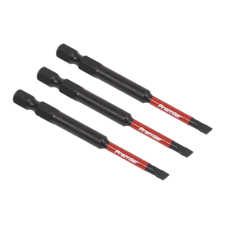Sealey Slotted 4.5mm Impact Power Tool Bits 75mm - 3pc Model No- AK8251