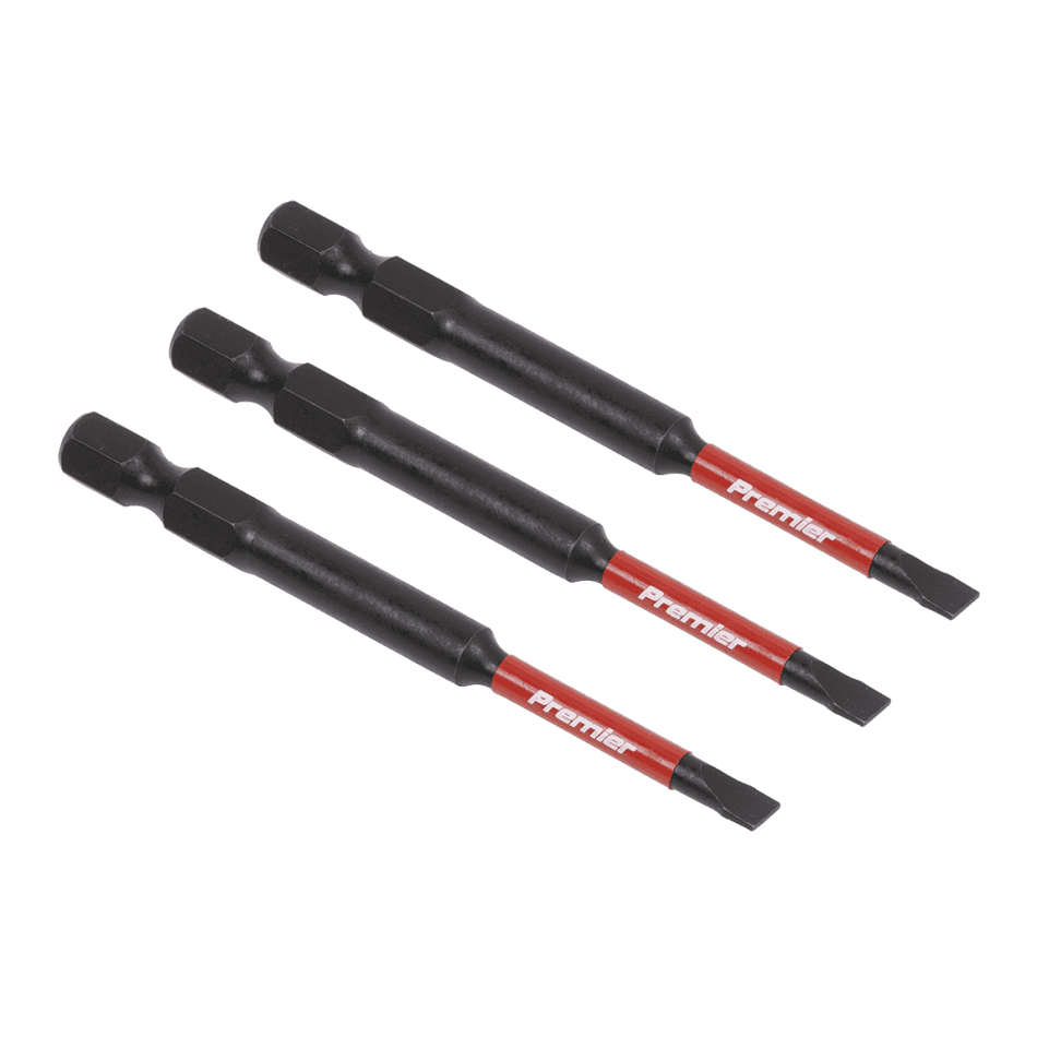 Sealey Slotted 4.5mm Impact Power Tool Bits 75mm - 3pc Model No- AK8251