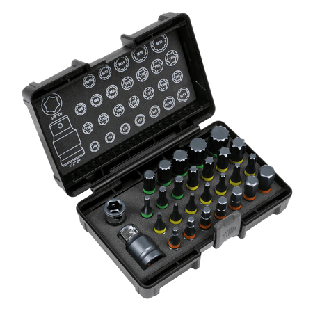 Sealey TRX-Star*/Hex/Spline Bit Set Impact 28pc 3/8" & 1/2"Sq Drive Model No- AK21902