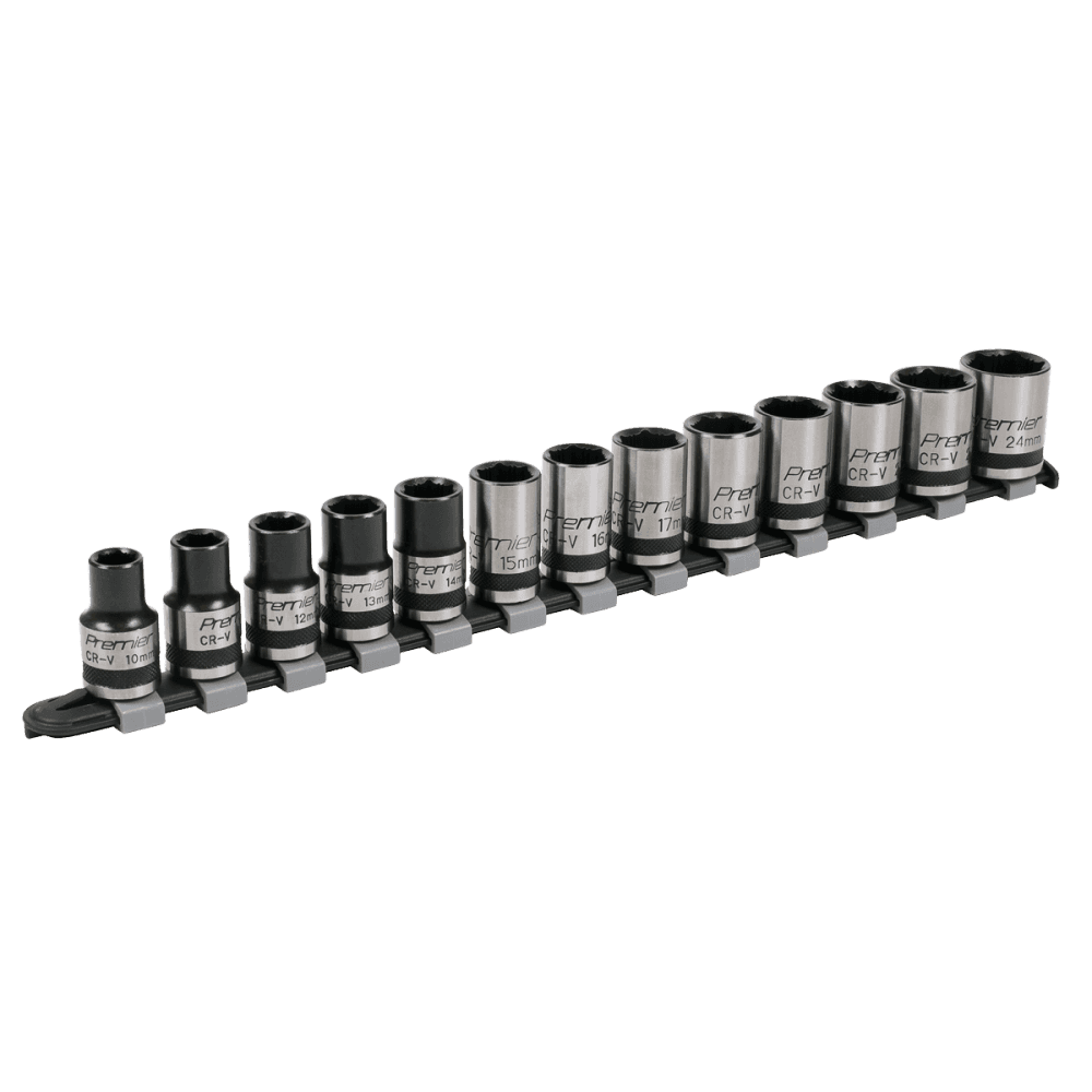 Sealey Socket Set 13pc 1/2"Sq Drive Lock-On? 6pt Metric - Black Series Model No- AK2742B