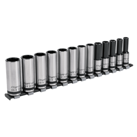 Sealey Socket Set 13pc 1/2"Sq Drive Deep Lock-On? 6pt Metric - Black Series Model No- AK2745B
