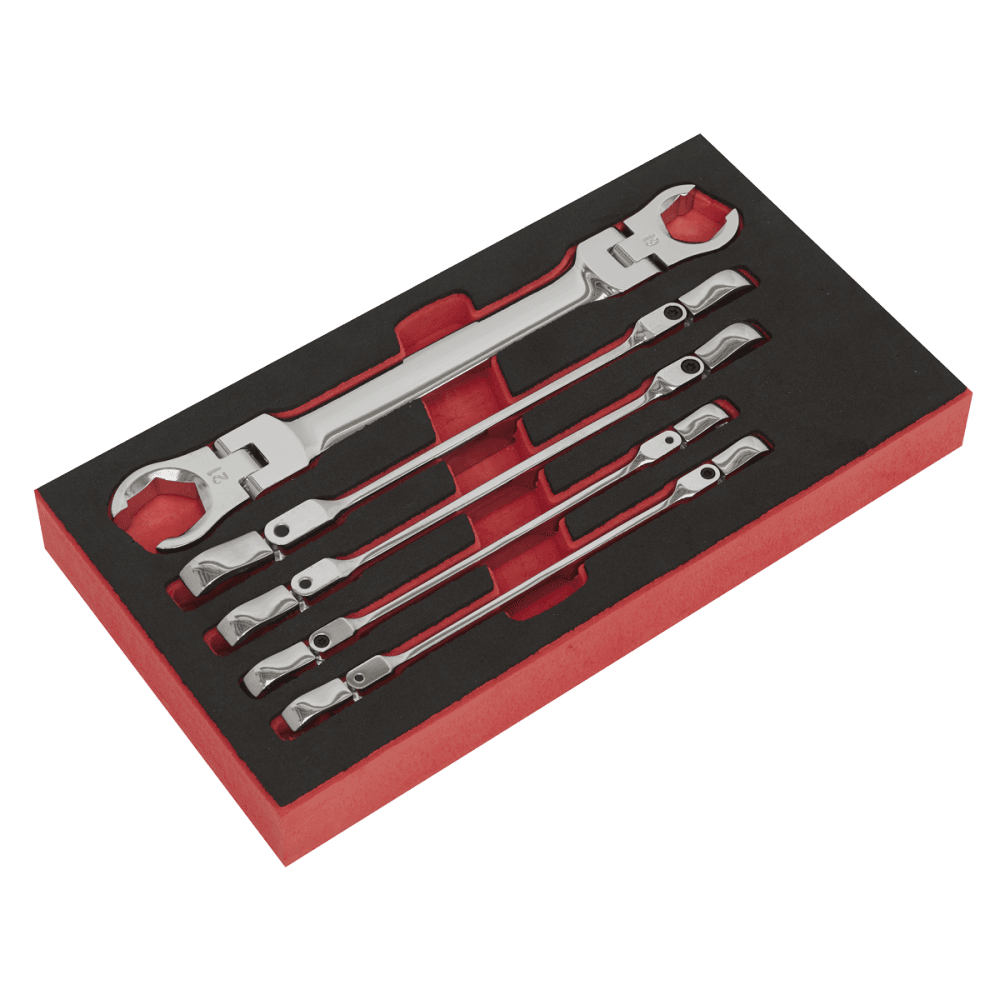 Sealey Flexi-Head Flare Nut Spanner Set 5pc Model No- AK2652