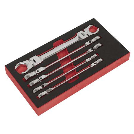 Sealey Flexi-Head Flare Nut Spanner Set 5pc Model No- AK2652
