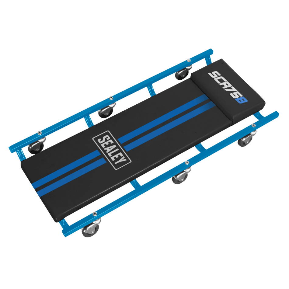 Sealey American-Style Deluxe Creeper 36" with Steel Frame & 6 Wheels - Blue Model No- SCR75B
