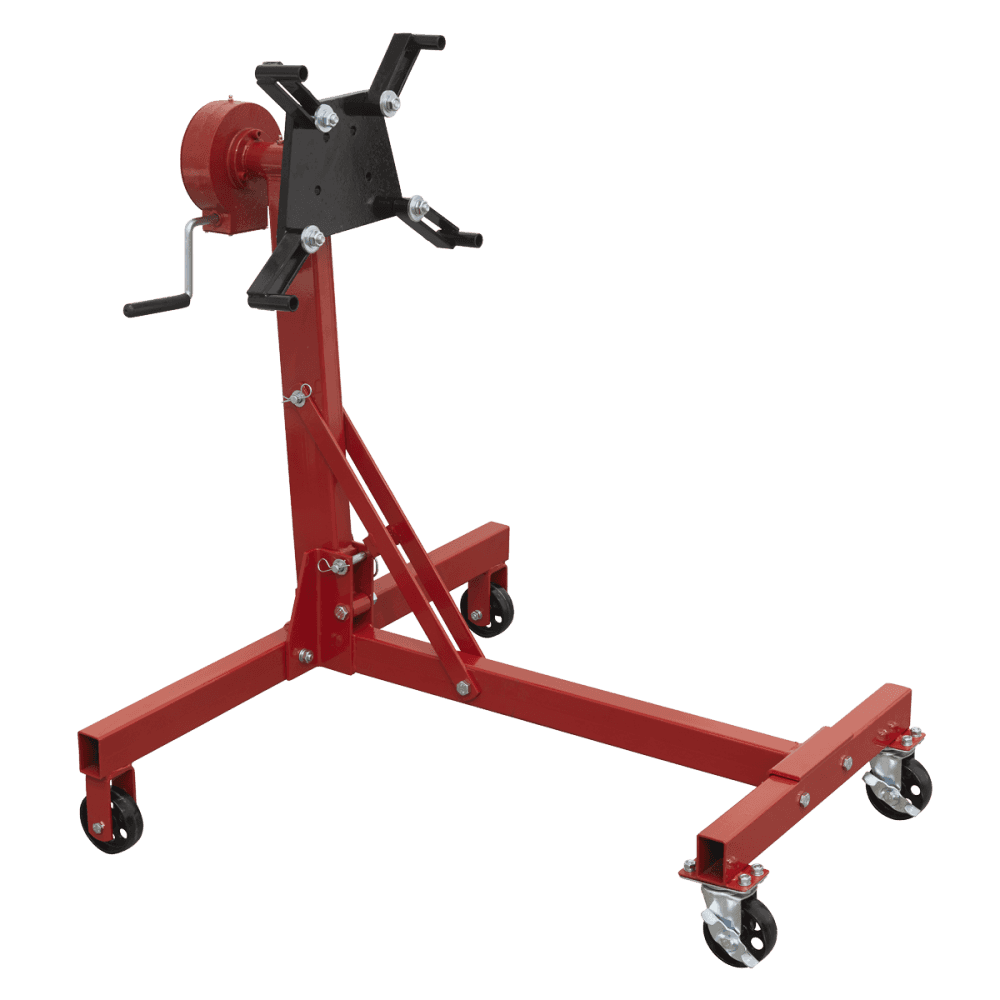 Sealey Folding 360Ã‡Ã Rotating Engine Stand with Geared Handle Drive, 450kg Capacity Model No- ES480D