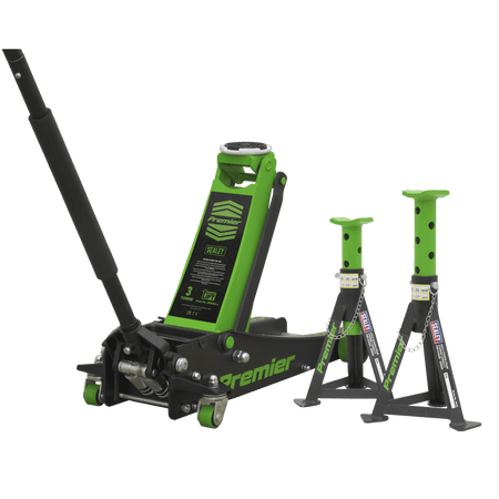 Sealey Trolley Jack 3t & Axle Stands (Pair) 3t per Stand Combo Model No- 3040AGCOMBO1