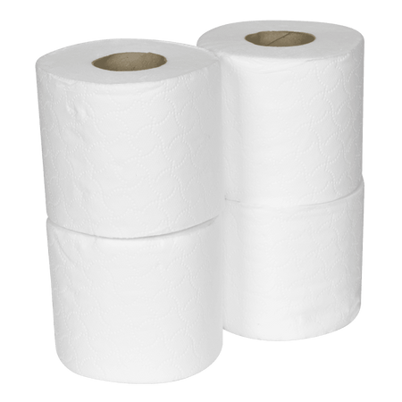 Sealey Plain White Toilet Roll - Pack of 4 x 10 (40 Rolls) Model No- TOL40