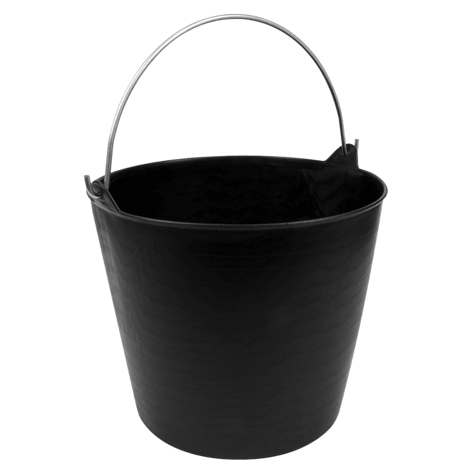Sealey Heavy-Duty Flexi Tub 26L with Metal Handle - Black Model No- SFT26H