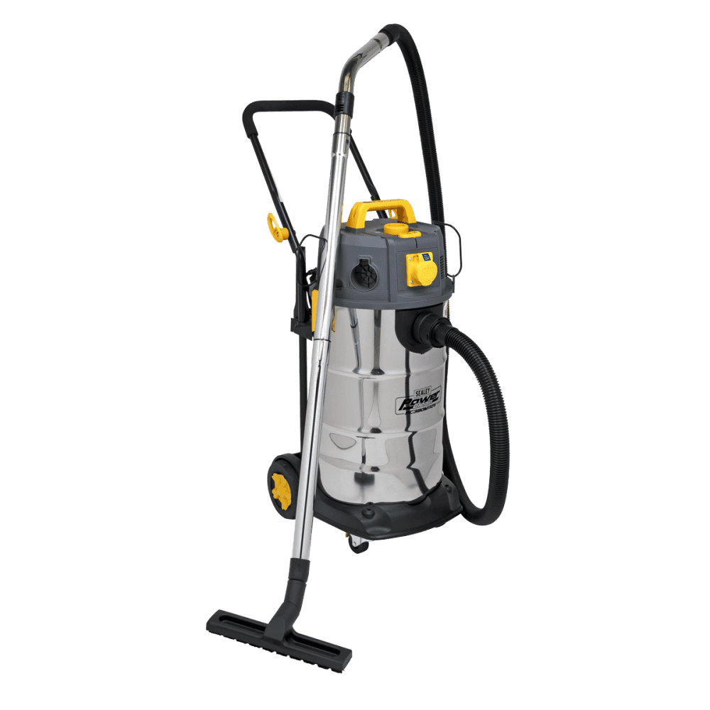 Sealey Vacuum Cleaner Industrial Dust-Free Wet/Dry 38L 1100W/110V Stainless Steel Drum M Class Filtration Model No- PC380M110V