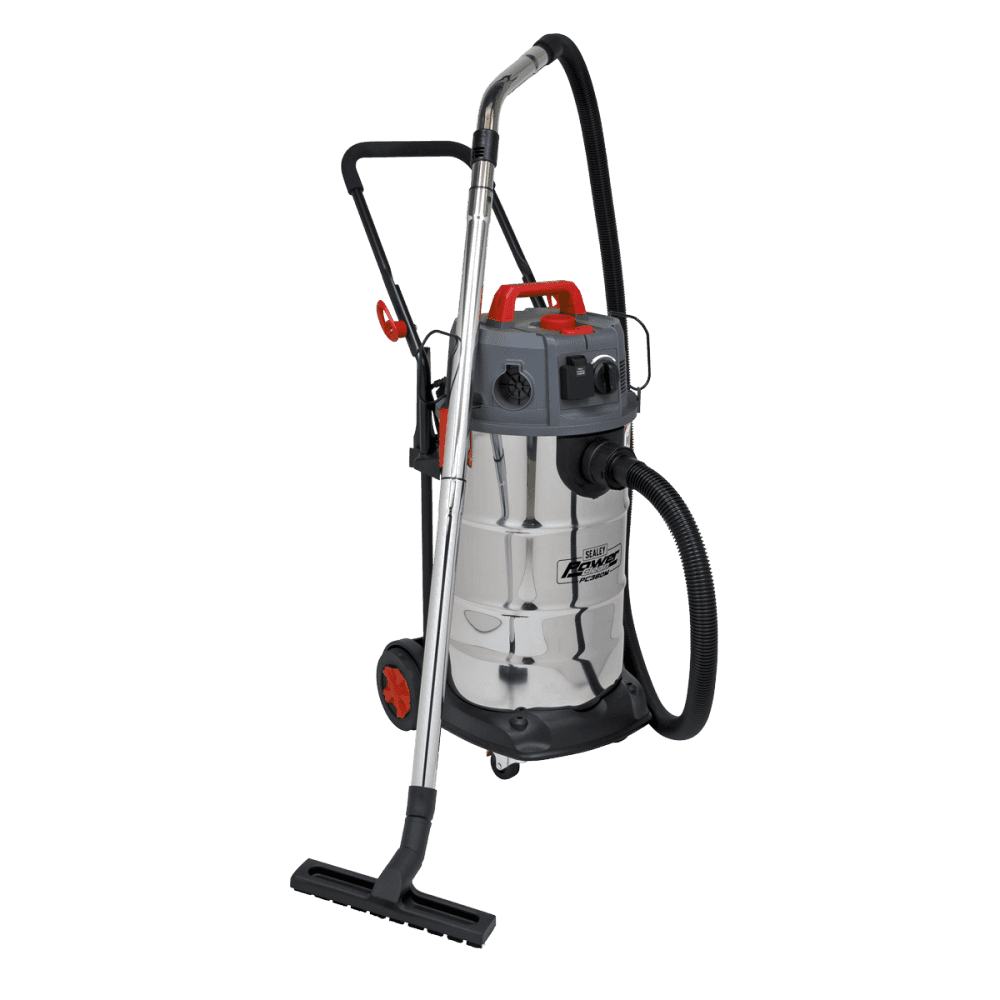 Sealey Vacuum Cleaner Industrial Dust-Free Wet/Dry 38L 1500W/230V Stainless Steel Drum M Class Filtration Model No- PC380M