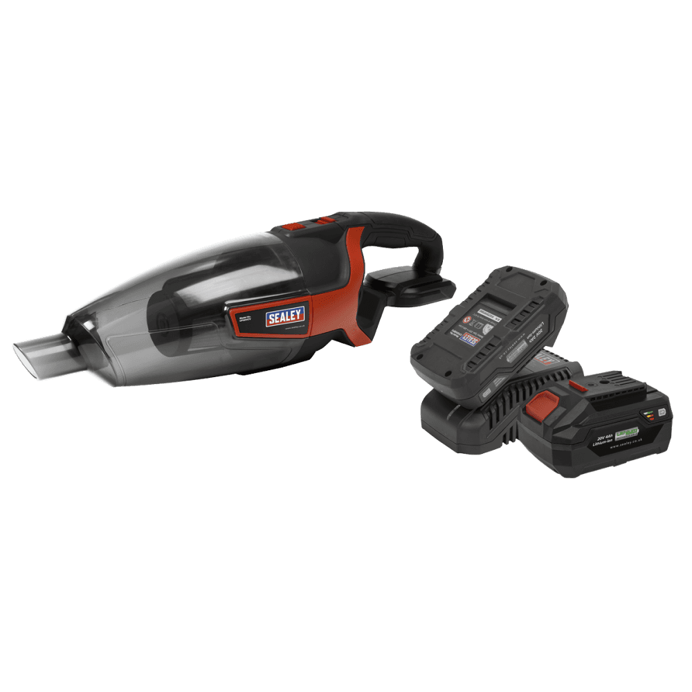 Sealey Cordless Handheld Vacuum Cleaner 650ml 20V Kit - 2 Batteries Model No- CP20VCVKIT