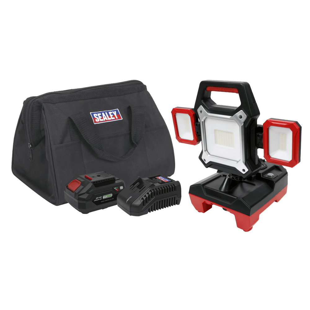 Sealey Cordless 20V 4Ah Work Light Kit SMD LED 4000lm Model No- CP20VWLKIT1