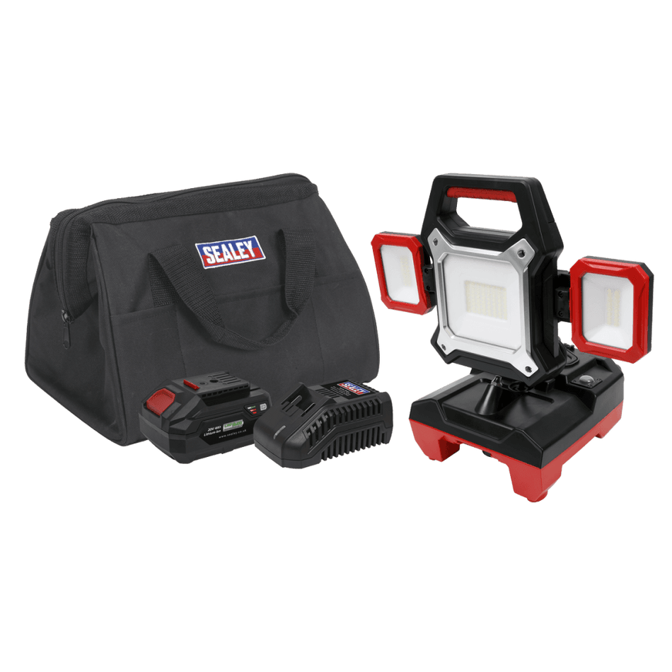 Sealey Cordless 20V 4Ah Work Light Kit SMD LED 4000lm Model No- CP20VWLKIT1