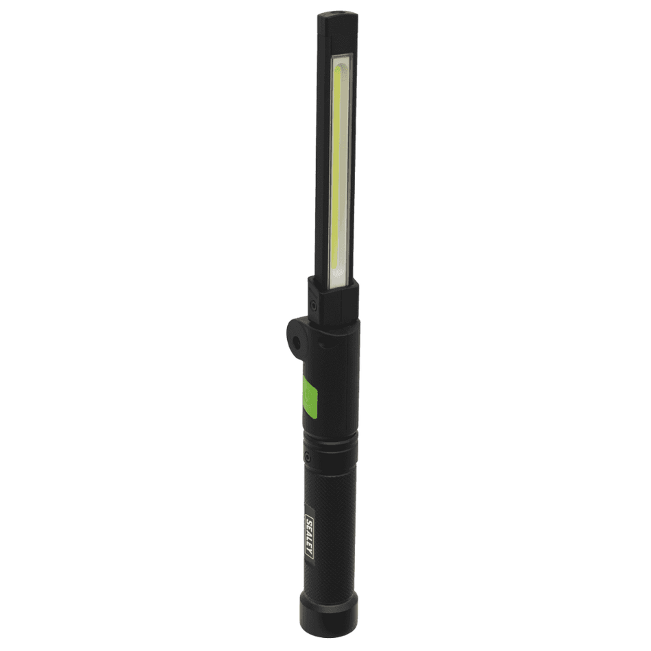 Sealey Rechargeable Aluminium Folding Pocket Light 2 COB & 1 SMD LED Model No- LED02G