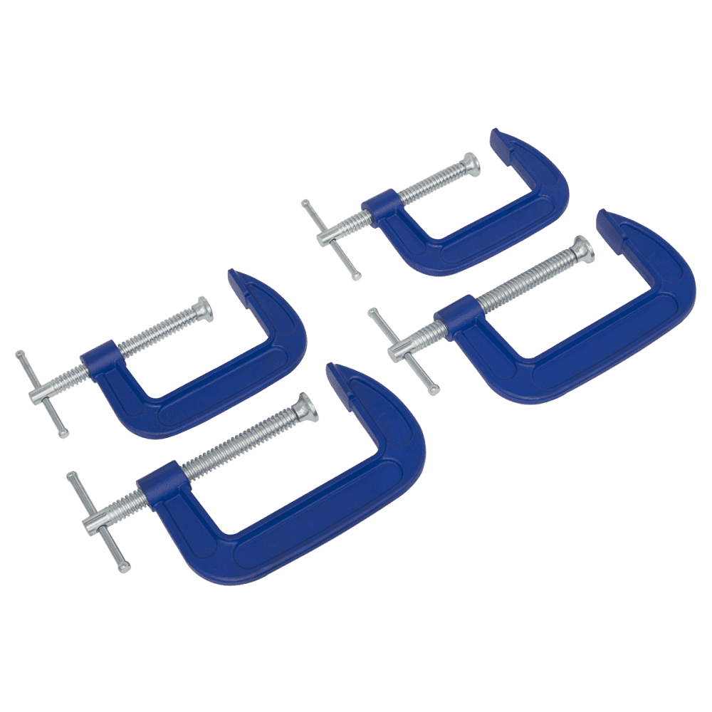 Sealey G-Clamp Set 4pc - 75mm & 100mm Model No- AK6003SET