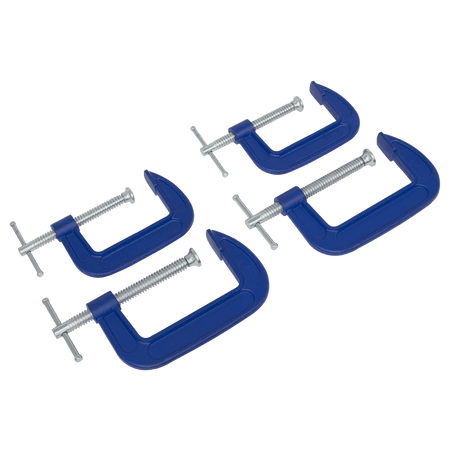 Sealey G-Clamp Set 4pc - 75mm & 100mm Model No- AK6003SET