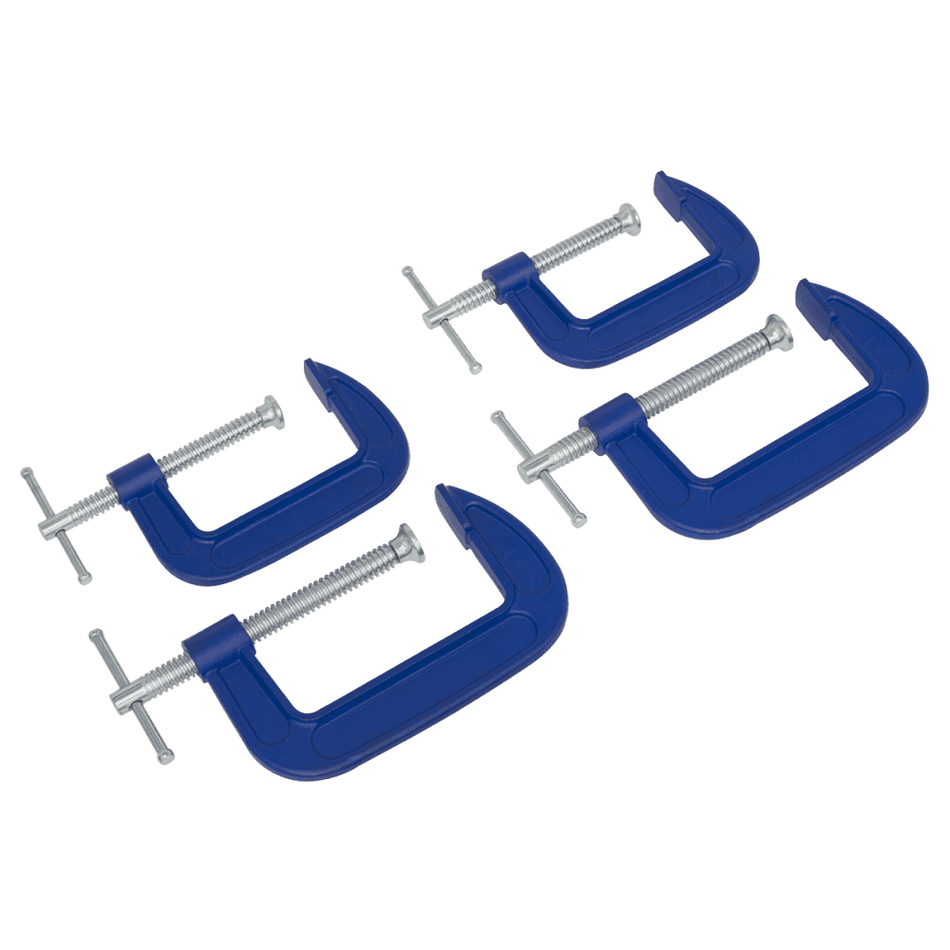 Sealey G-Clamp Set 4pc - 75mm & 100mm Model No- AK6003SET