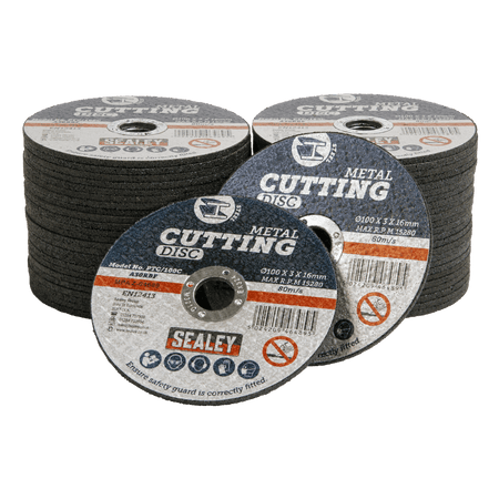 Sealey Cutting Disc Pack of 50 100 x 3mm 16mm Bore Model No- PTC/100C50
