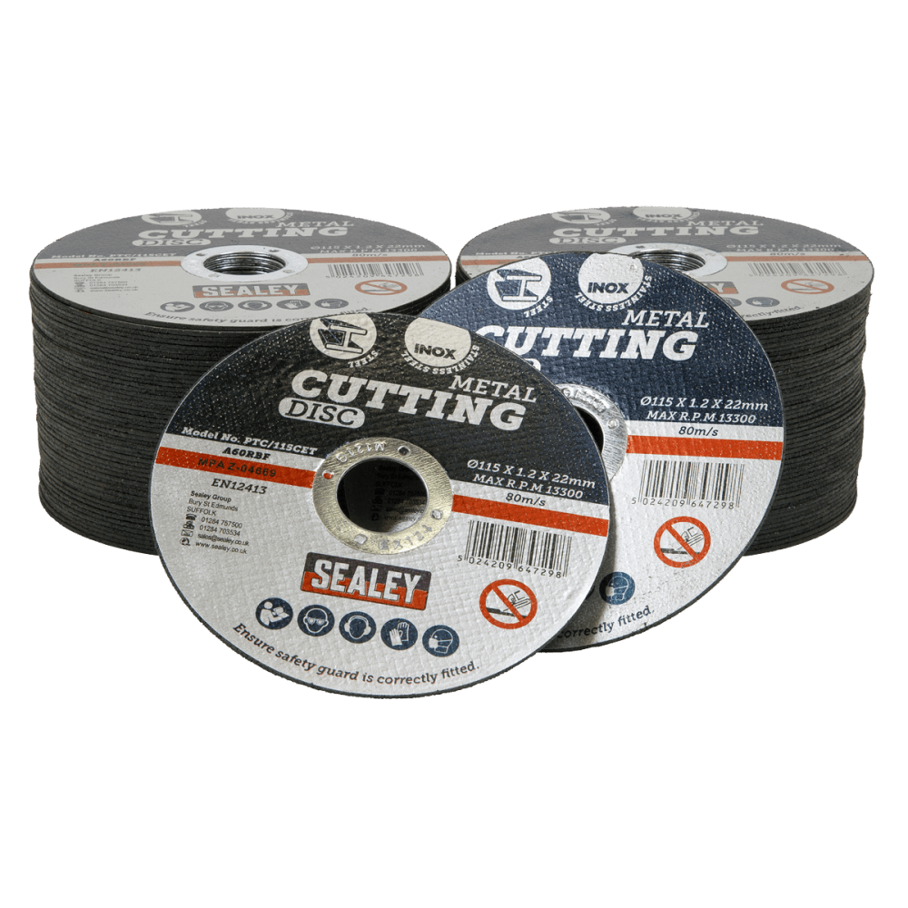Sealey Cutting Disc Pack of 100 115 x 1.2mm 22mm Bore Model No- PTC/115CET100