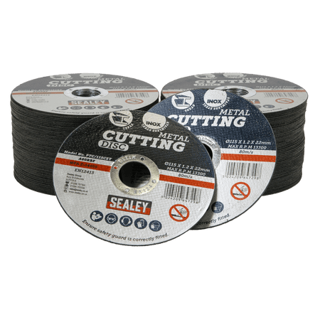 Sealey Cutting Disc Pack of 100 115 x 1.2mm 22mm Bore Model No- PTC/115CET100