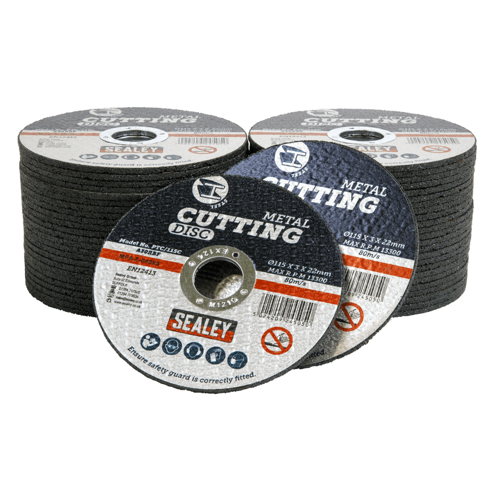 Sealey Cutting Disc Pack of 50 115 x 3mm 22mm Bore Model No- PTC/115C50