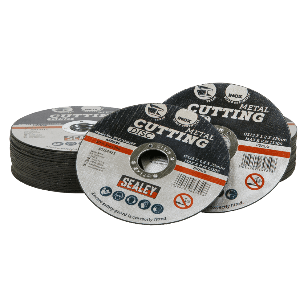 Sealey Cutting Disc 115 x 1.2mm 22mm Bore - Pack of 50 Model No- PTC115CET50