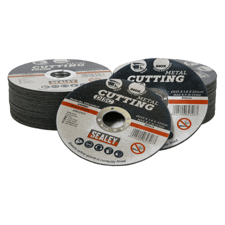 Sealey Cutting Disc Pack of 50 115 x 1.6mm 22mm Bore Model No- PTC/115CT50