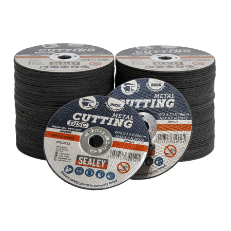 Sealey Cutting Disc Pack of 100 75 x 1.2mm 10mm Bore Model No- PTC/3CT100