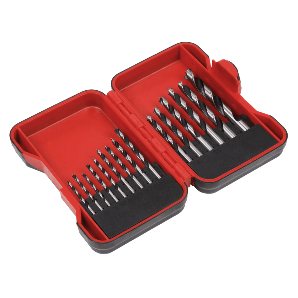 Sealey Brad Point Wood Drill Bit Set 15pc Model No- AK3715W
