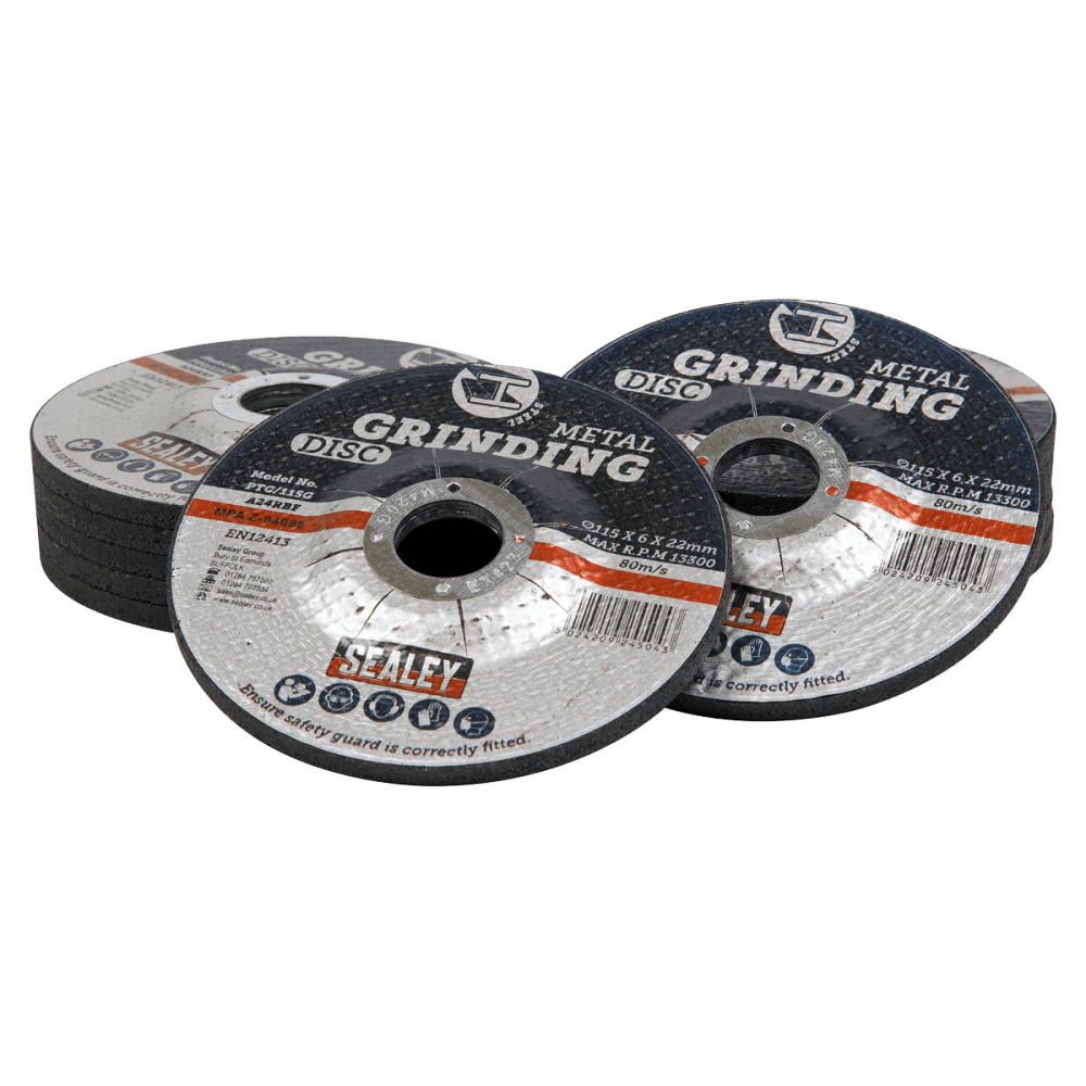 Sealey Grinding Disc 115 x 6mm 22mm Bore - Pack of 12 Model No- PTC115G12