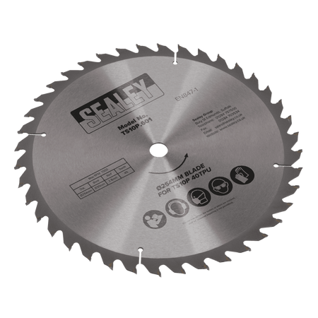 Sealey Blade 254mm x 2.8mm/30mm Bore 40tpu Model No- TS10P.601