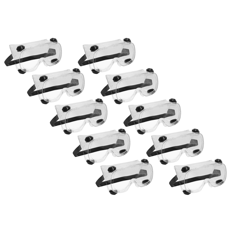 Sealey Standard Goggles - Indirect Vent - Pack of 10 Model No- 201/10