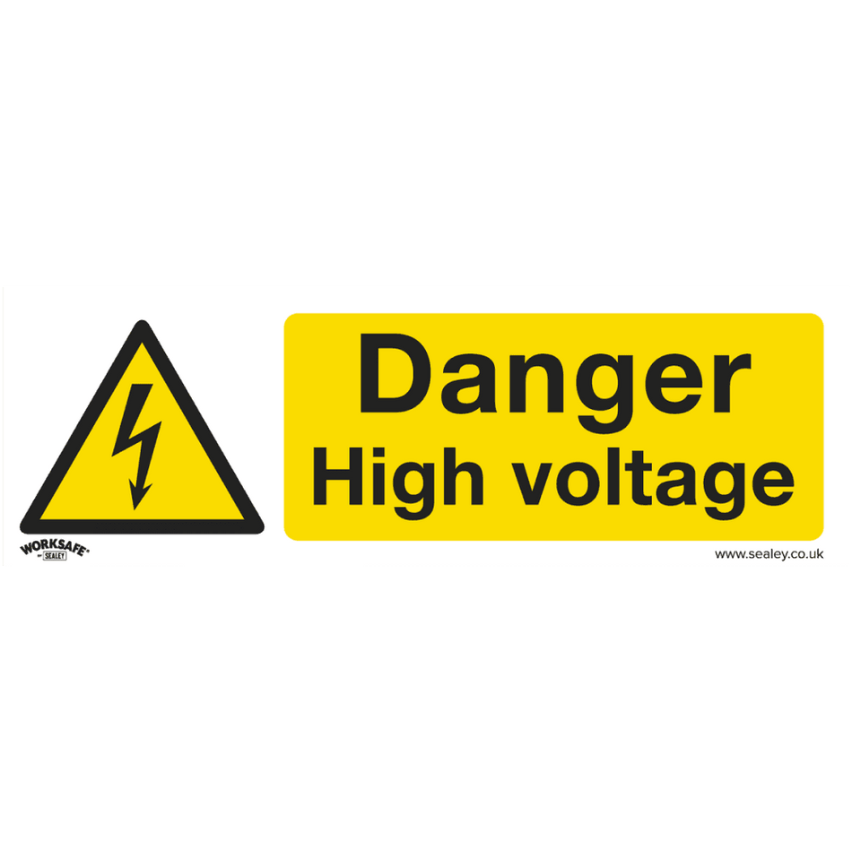 Sealey Warning Safety Sign - Danger High Voltage - Self-Adhesive Vinyl Model No- SS48V1