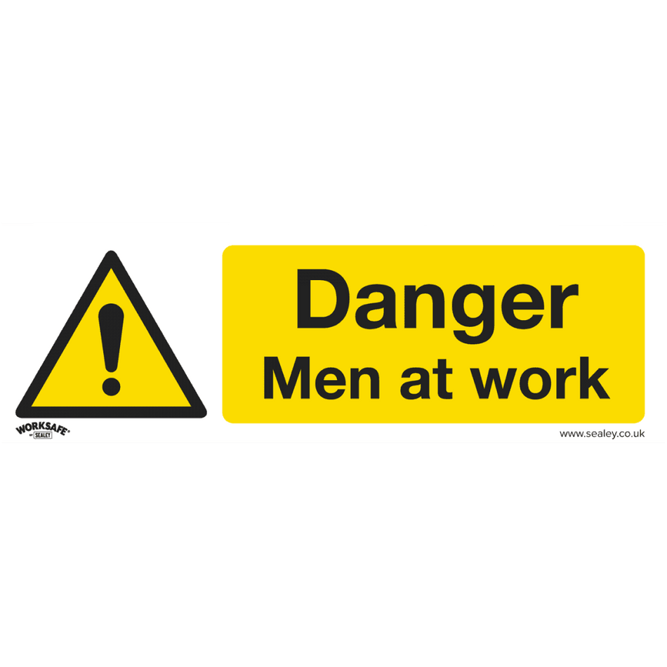 Sealey Warning Safety Sign - Danger Men At Work - Rigid Plastic - Pack of 10 Model No- SS46P10