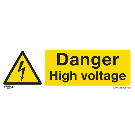 Sealey Warning Safety Sign - Danger High Voltage - Rigid Plastic Model No- SS48P1