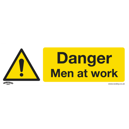 Sealey Warning Safety Sign - Danger Men At Work - Rigid Plastic Model No- SS46P1