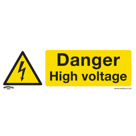 Sealey Warning Safety Sign - Danger High Voltage - Self-Adhesive Vinyl - Pack of 10 Model No- SS48V10
