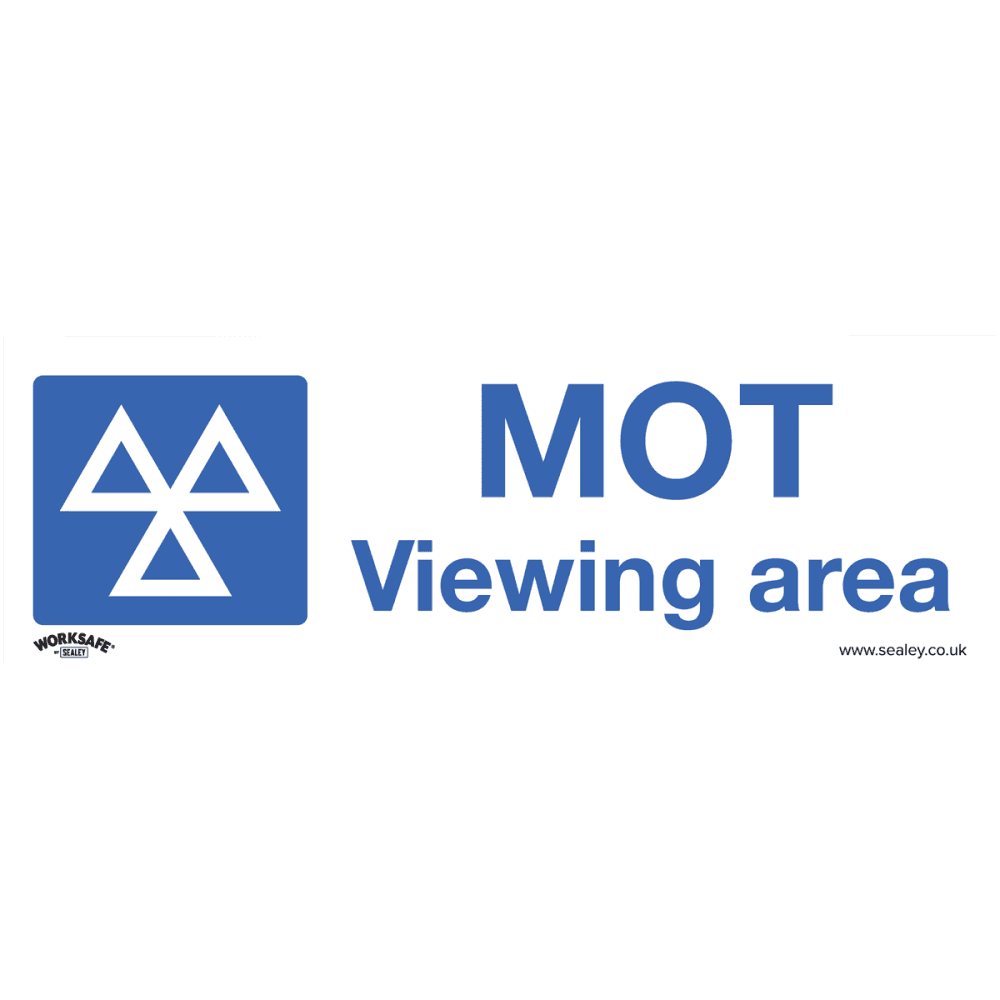 Sealey Warning Safety Sign - MOT Viewing Area - Self-Adhesive Vinyl Model No- SS50V1