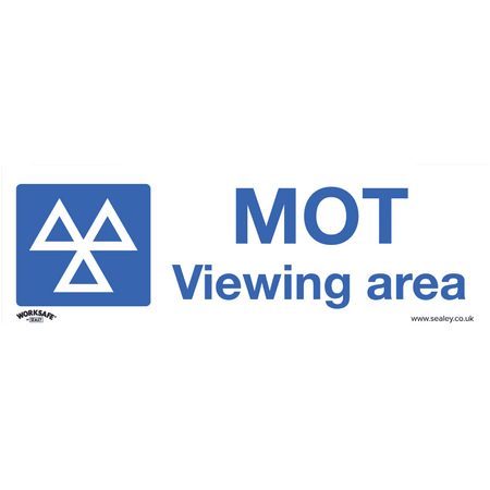 Sealey Warning Safety Sign - MOT Viewing Area - Self-Adhesive Vinyl Model No- SS50V1