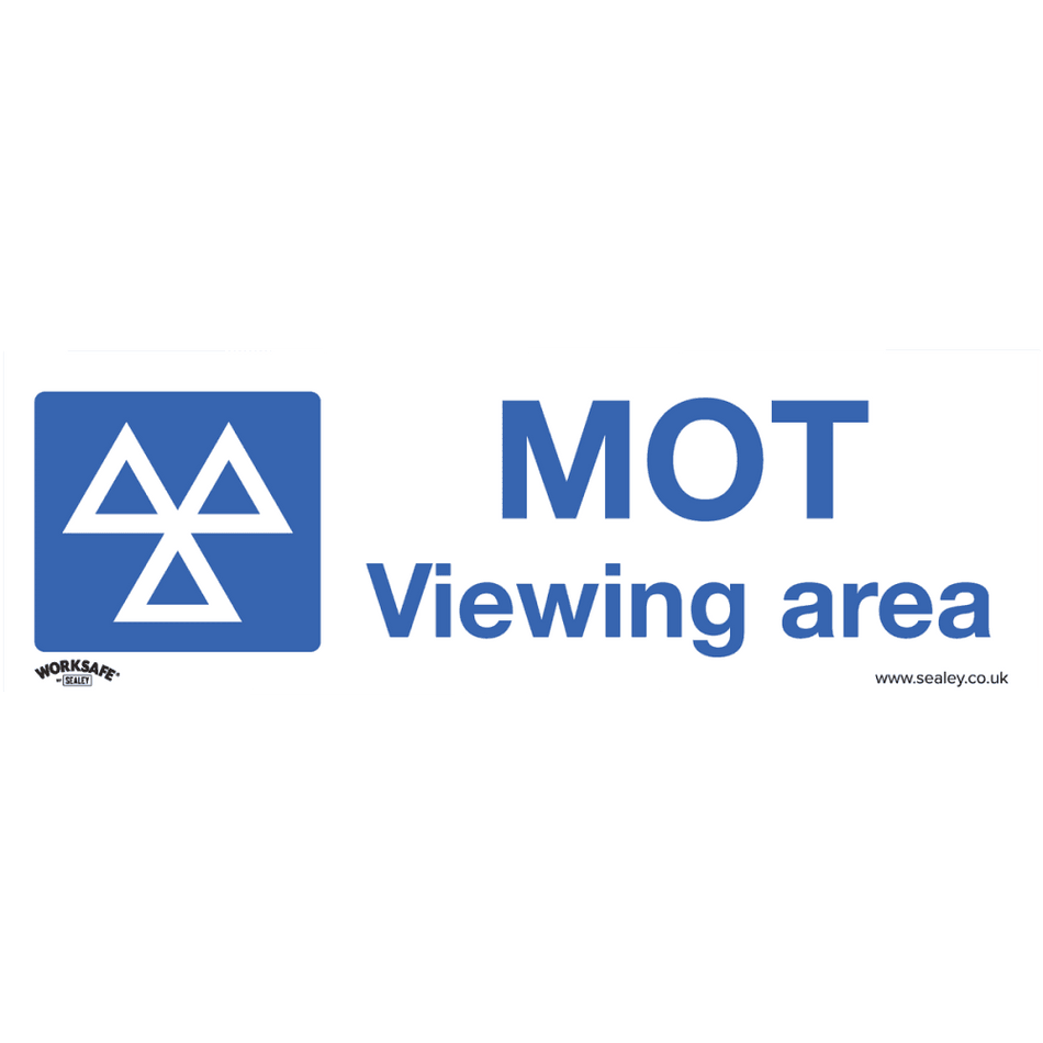 Sealey Warning Safety Sign - MOT Viewing Area - Self-Adhesive Vinyl Model No- SS50V1