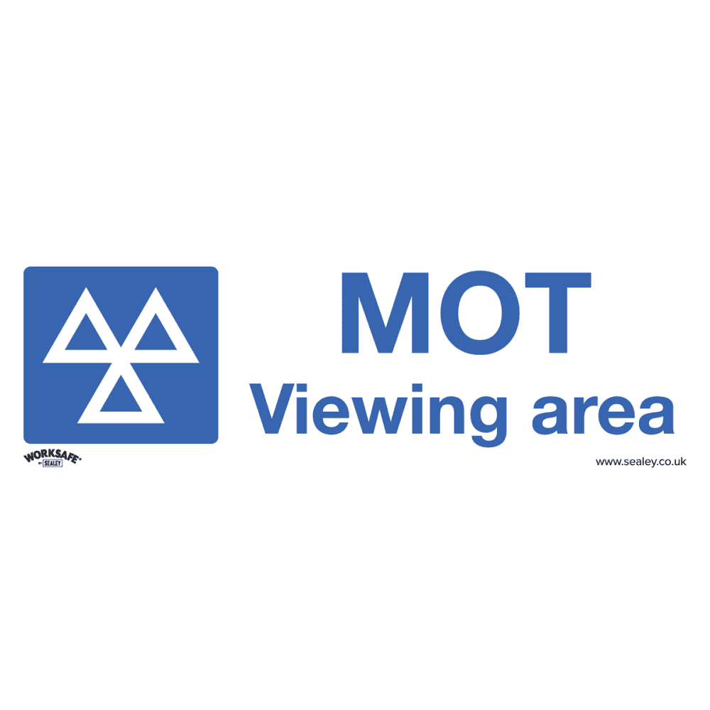 Sealey Warning Safety Sign - MOT Viewing Area - Rigid Plastic Model No- SS50P1