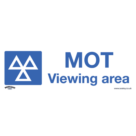 Sealey Warning Safety Sign - MOT Viewing Area - Rigid Plastic Model No- SS50P1