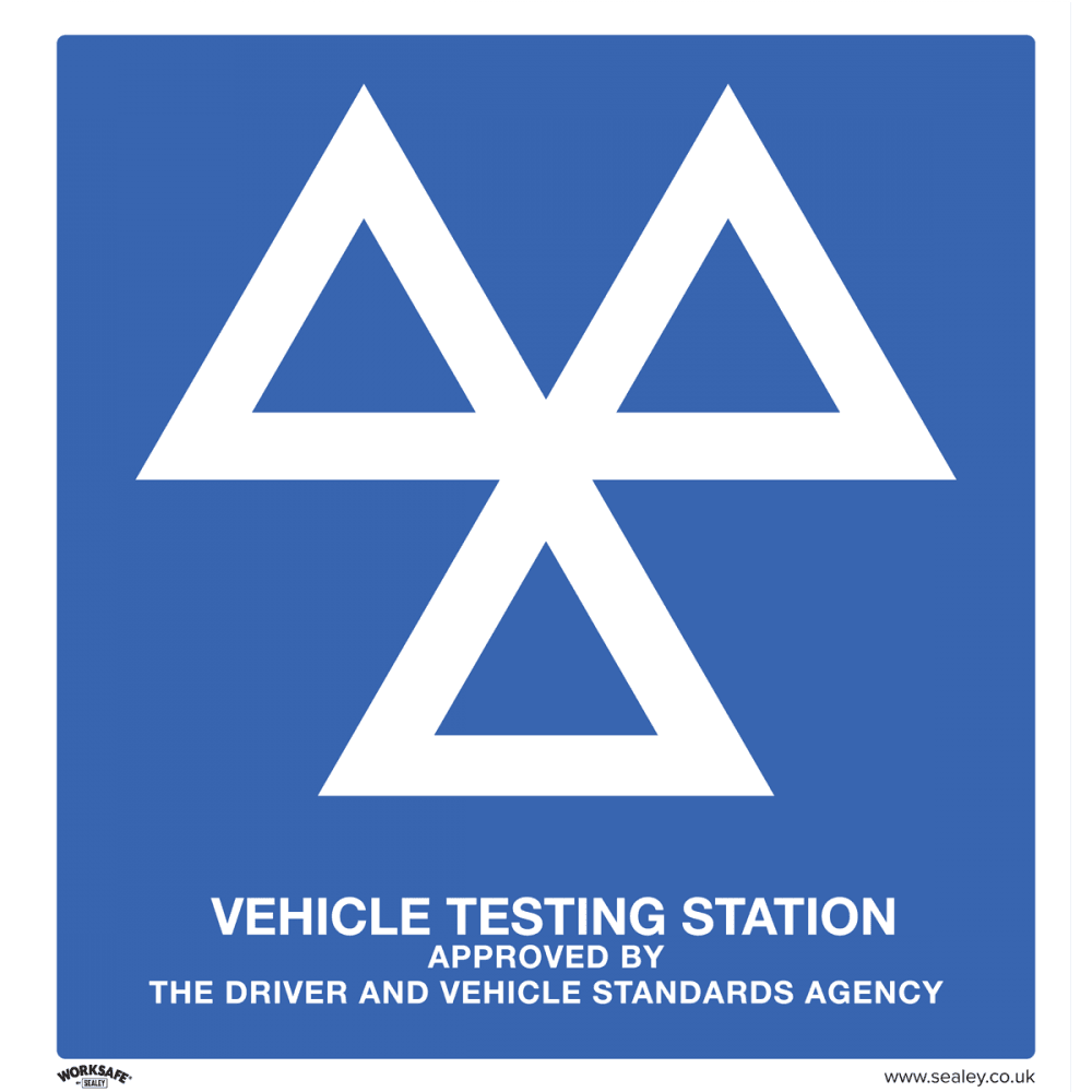 Sealey Warning Safety Sign - MOT Testing Station - Aluminium Composite Model No- SS51A1