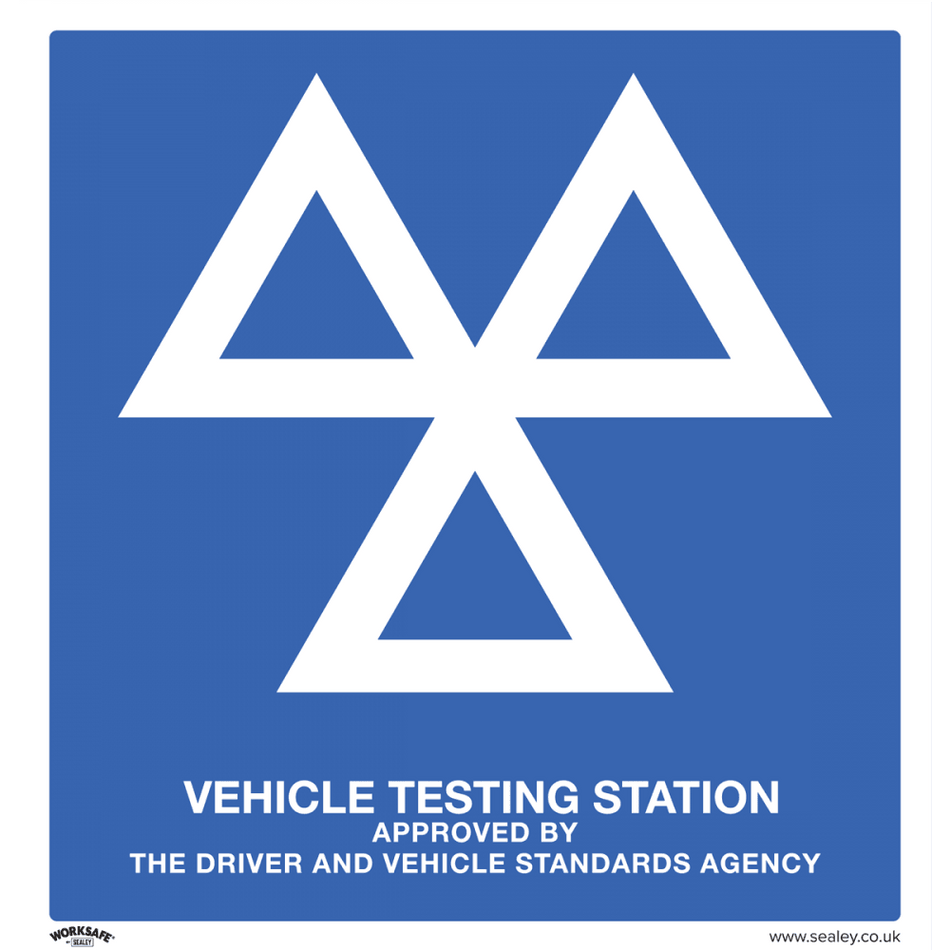 Sealey Warning Safety Sign - MOT Testing Station - Aluminium Composite Model No- SS51A1